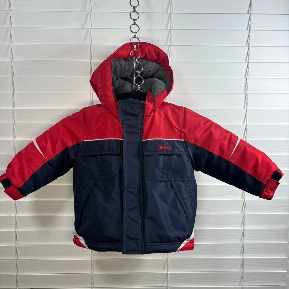 OshKosh Bgosh Coat 24 Months Hooded Zip Closure Pockets Adjustable Cuffs Outdoor